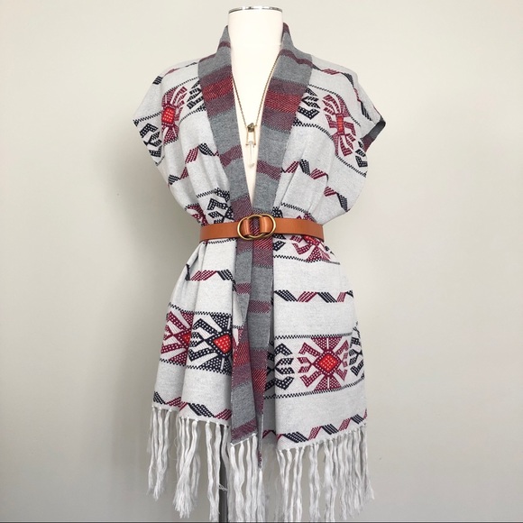 Quiksilver Sweaters - {Quicksilver} Open Cardigan Fringe Poncho Wrap